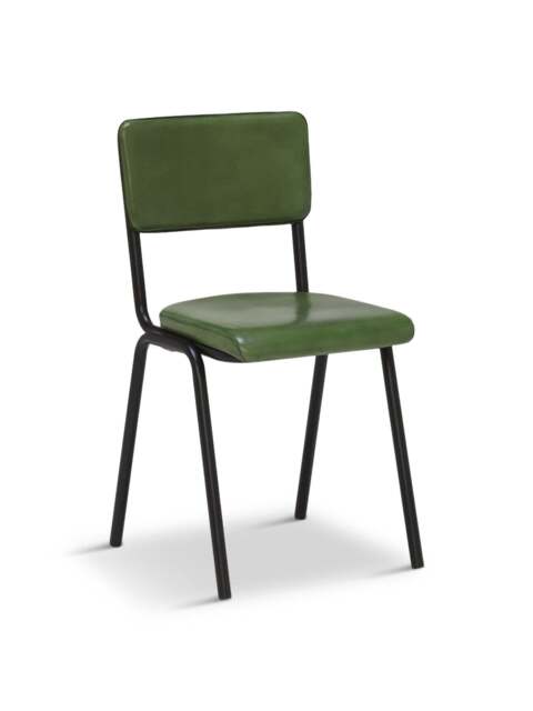 Barker and Stonehouse Twyford Dining Chair in Green, Leather