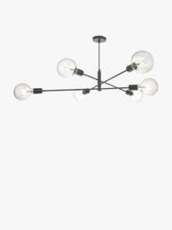 Dar Lighting Alana 6 Light Pendant in Black - thumbnail 1