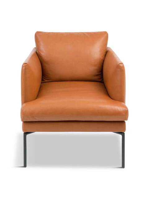 Heal's Matera Armchair Daino Treacle in Tan, Leather, Size 70x87x82