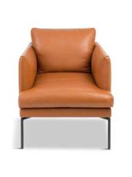 Heal's Matera Armchair Daino Treacle in Tan, Leather, Size 70x87x82