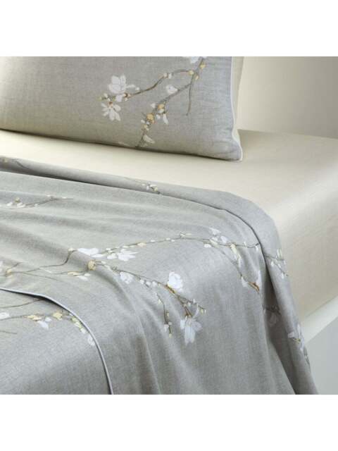 BOSS Home Almond Flowers Fitted Sheet Mulitcoloured, Cotton, Size Single