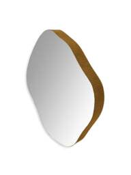 Libra Interiors Organic Metal Framed Mirror Aged Finish in Champagne, Wood/Metal, Size 60x58x6 - thumbnail 2