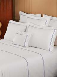 Yves Delorme Duo Marine Oxford Pillowcase in Navy - Marine, Cotton, Size Square - thumbnail 4