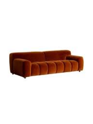 Barker and Stonehouse Lavinia Velvet 3 Seater Sofa in Orange - thumbnail 3