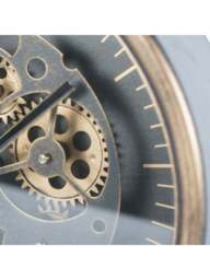 Libra Interiors Palladium Mantel Clock With Moving Dials Black Go in Black Gold, Size 25x10x32.5 - thumbnail 2