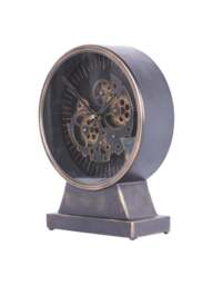 Libra Interiors Palladium Mantel Clock With Moving Dials Black Go in Black Gold, Size 25x10x32.5 - thumbnail 3