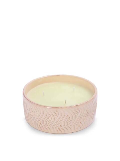 Libra Interiors Serena Filled Wax Ceramic Bowl Ivory Cream - image 1