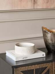 Libra Interiors Serena Filled Wax Ceramic Bowl Ivory Cream - thumbnail 3