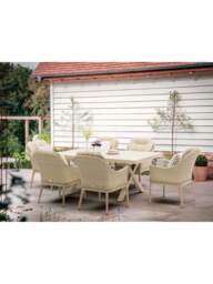 Bramblecrest Monterey Ceramic Rectangle Dining Set With 6 Rattan Vogue Armchairs - thumbnail 2