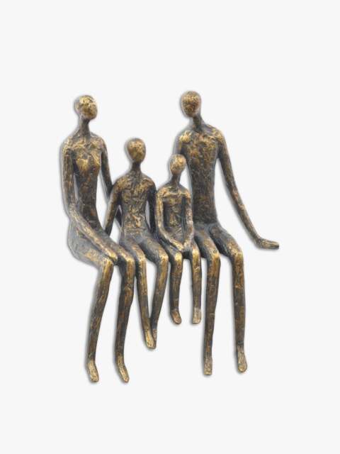 Libra Interiors Sitting Family Of Four Shelf Sculpture in Bronze, Size One