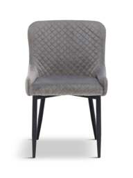 Barker and Stonehouse Rivington Velvet Quilted Dining Chair in Grey - thumbnail 3