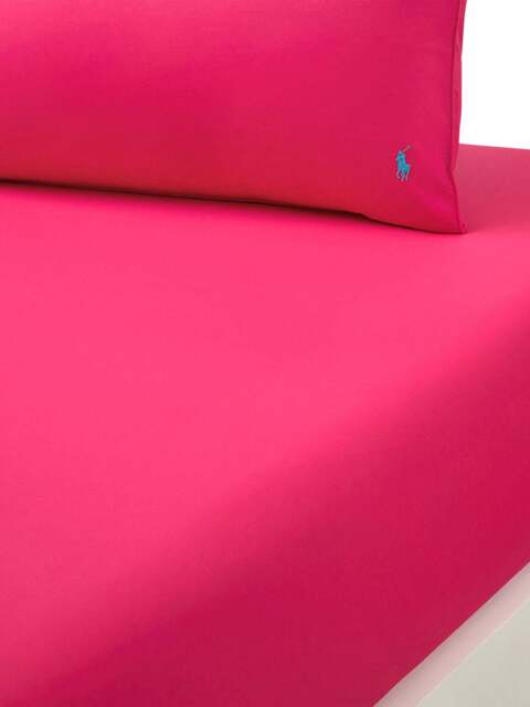 Ralph Lauren Home Polo Player Fitted Sheet Collection in Pink - Pinksky, Cotton, Size Super King - image 1