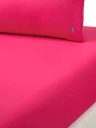 Ralph Lauren Home Polo Player Fitted Sheet Collection in Pink - Pinksky, Cotton, Size Super King - thumbnail 1