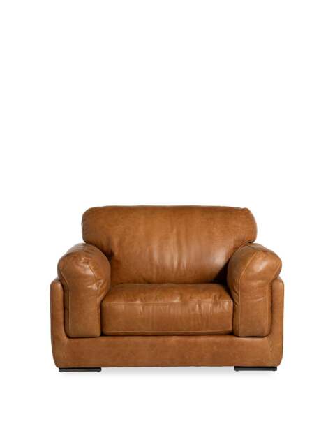 Barker and Stonehouse Ledbury Snuggle Chair in Brown, Leather - image 1
