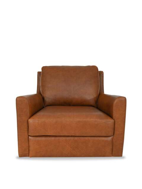 Barker and Stonehouse Albard Swivel Chair in Brown, Leather
