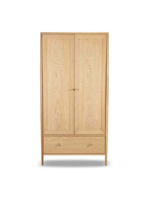 Barker and Stonehouse Winslow Oak 2 Door Wardrobe in Neutral