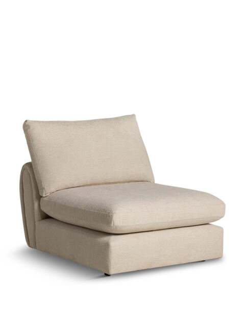 Barker and Stonehouse Damaris Fabric Modular Armless 1 Seat Chair in Neutral - image 1