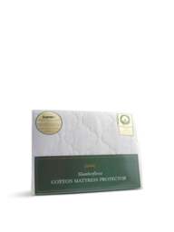Slumberfleece Cotton Filled Mattress Protector in White, Cotton/Polyester, Size Single