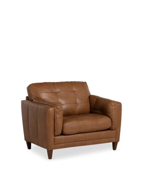 Barker and Stonehouse Lindisfarne Snuggle Chair in Brown, Leather - image 1