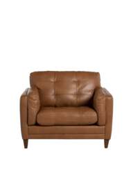 Barker and Stonehouse Lindisfarne Snuggle Chair in Brown, Leather - thumbnail 2