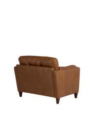 Barker and Stonehouse Lindisfarne Snuggle Chair in Brown, Leather - thumbnail 3