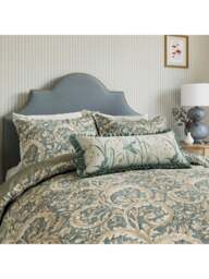 Sanderson Options Tilia Percale Duvet Cover Set in Soft Teal, Cotton, Size Single