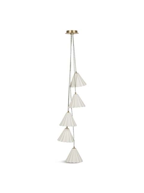Heal's Monroe Porcelain 5 Light Chandelier /brushed Gold in White - image 1