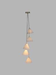 Heal's Monroe Porcelain 5 Light Chandelier /brushed Gold in White - thumbnail 3