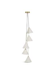 Heal's Monroe Porcelain 5 Light Chandelier /brushed Gold in White