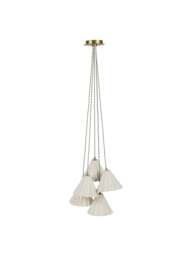 Heal's Monroe Porcelain 5 Light Chandelier /brushed Gold in White - thumbnail 4