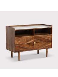 Barker and Stonehouse Vida Marble And Wood Chest Of Drawers in Neutral - thumbnail 2