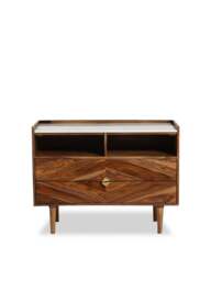 Barker and Stonehouse Vida Marble And Wood Chest Of Drawers in Neutral - thumbnail 1