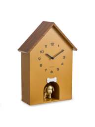 Present Time Dog House Wall Clock Yellow in Ochre Yellow - thumbnail 1