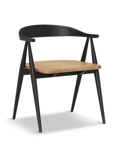 Barker and Stonehouse Ercol Monza Wood Open Back Dining Chair in Black - image 1