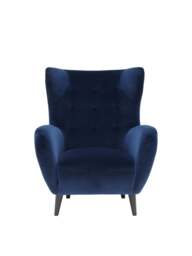 Barker and Stonehouse Delon Velvet Chair, Navy in Blue - thumbnail 3