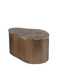 Libra Interiors Cloud Marble & Glass (Set Of 2) Coffee Tables in Brown Emperador/Brown Tint Glass, Size H43xW99xD6 - thumbnail 2
