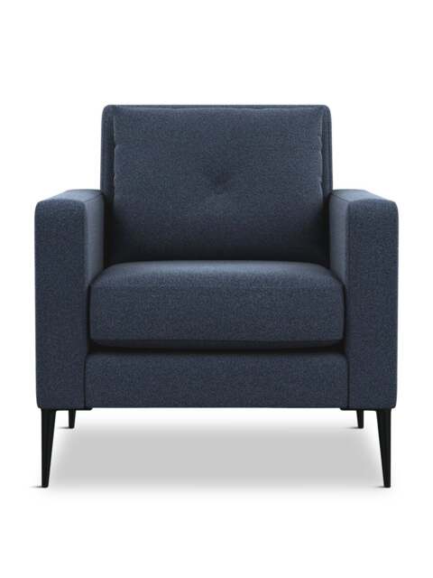 Heal's Brunel Armchair Boucle Indigo in Blue, Polyester, Size 74x80x79