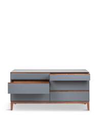 Heal's Lars 6 Drawer Dresser Wide / Walnut in Grey, Size 150x45x73 - thumbnail 4