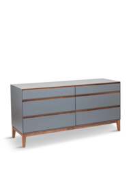 Heal's Lars 6 Drawer Dresser Wide / Walnut in Grey, Size 150x45x73 - thumbnail 5