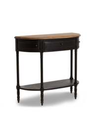 Barker and Stonehouse Jin Pine Wood Half Moon Console Table in Black