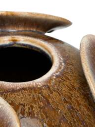 Libra Interiors Jupiter Reactive Glaze Round Vase Brown - thumbnail 2