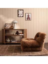 Barker and Stonehouse Nicolo Fabric Armchair in Brown - thumbnail 2