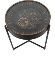 Libra Interiors Palladium Side Table With Moving Dials in Black Gold, Size 49x49x57 - thumbnail 3