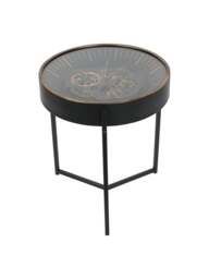 Libra Interiors Palladium Side Table With Moving Dials in Black Gold, Size 49x49x57 - thumbnail 4