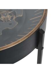 Libra Interiors Palladium Side Table With Moving Dials in Black Gold, Size 49x49x57 - thumbnail 5