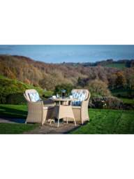 Bramblecrest Monterey Rattan Bistro Table Set With 2 Armchairs Sandstone - thumbnail 2