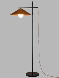 Heal's Armstrong Adjustable Floor Lamp /rattan in Black - thumbnail 3