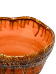Libra Interiors Ibiza Reactive Glaze Planter Large Orange - thumbnail 2