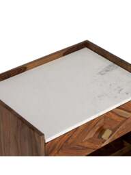Barker and Stonehouse Vida Marble And Wood Bedside Table in Neutral - thumbnail 4
