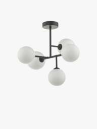 Dar Lighting Euan 5 Light Semi Flush Light in Matt Black - thumbnail 1